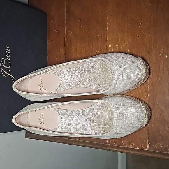 J.CREW Seville metallic cotton espadrilles size 7.5 - Picture 2 of 7